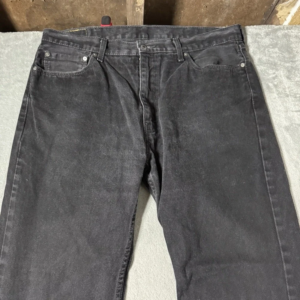 Levis 505‎ Jeans Mens 40x32 (38x29.5) Black Stretch Straight Leg Denim Classic